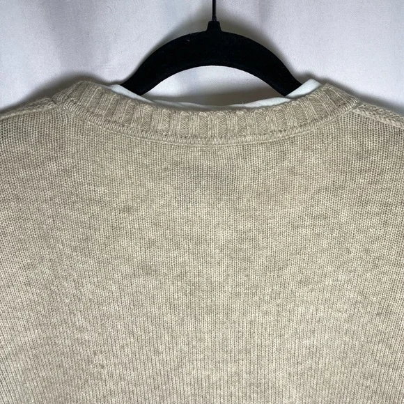 Brochu Walker The Parson Layered Wool Cashmere Crew Looker Sweater Caramel White